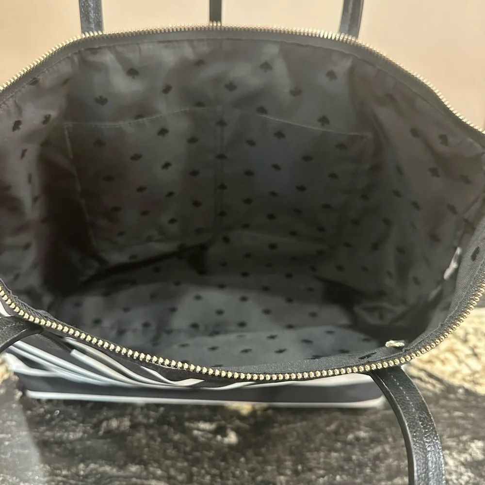 Kate Spade Striped Tote – NWT – Plush Charm – Classic & Playful